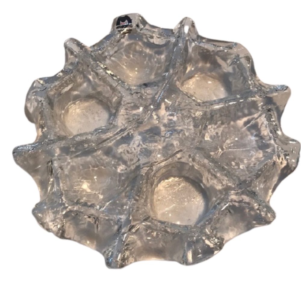 MUURLA glass votive candle holder 3 tray 1970 Finland